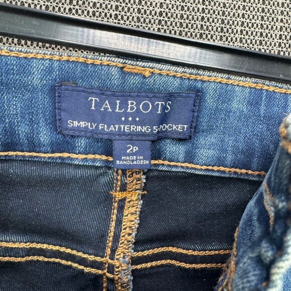Talbots Womens Simply Flattering 5-Pocket Straight Leg Demin Jeans Size 2P - Picture 3 of 13